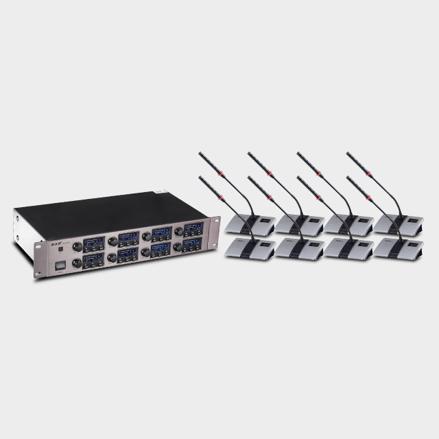 8CH UHF Wireless Conference Microphone System 